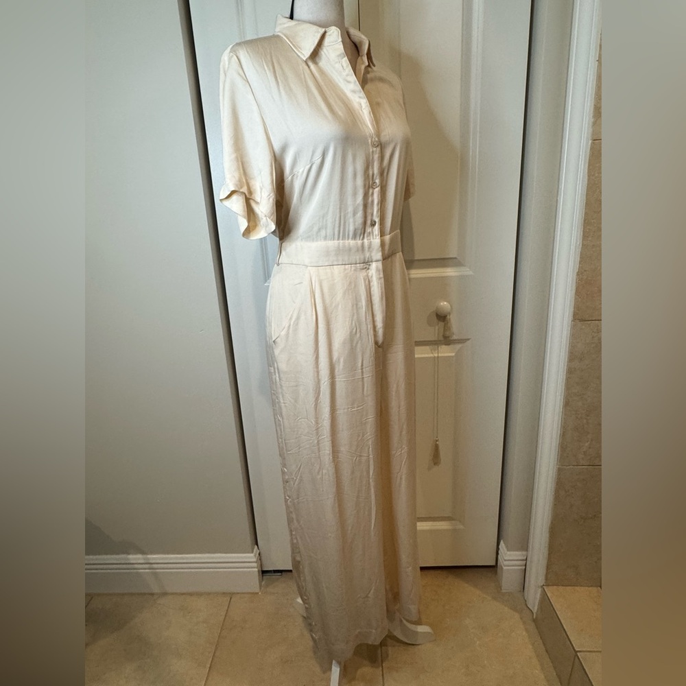HYFVE Collared Button-Up Wide Leg Jumpsuit - Picture 3 of 8